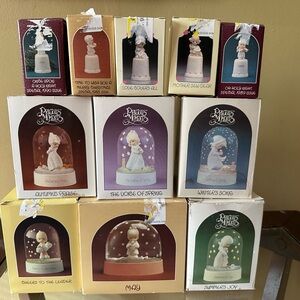 Precious Moments Pastel Figurine Set with White & Cream Porcelain Characters